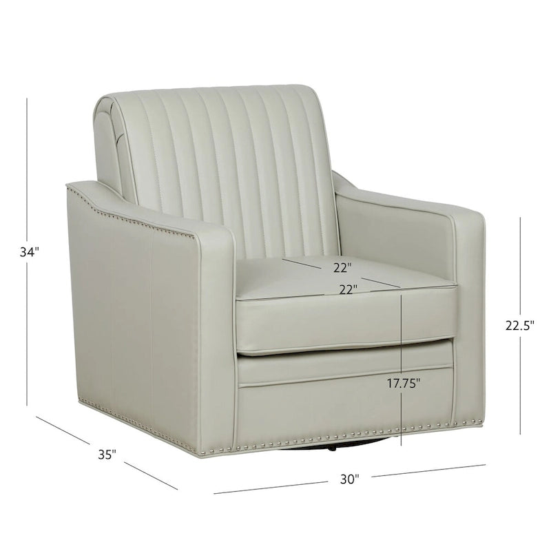 Carlota Faux Leather 360 Swivel Accent Chair