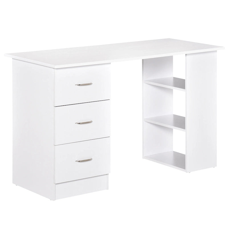 Writing Table Workstation with 3 Drawer and Storage Shelf
