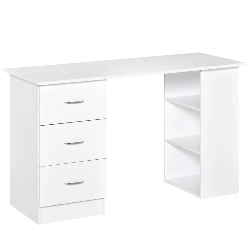 Writing Table Workstation with 3 Drawer and Storage Shelf